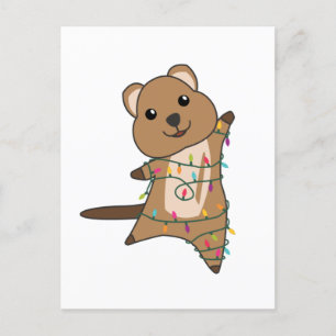 Quokka Weihnachtsschnee Wintertiere Quokkas Feiertagspostkarte