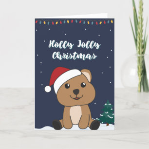 Quokka Weihnachtsschnee Wintertiere Quokkas Holid Feiertagskarte