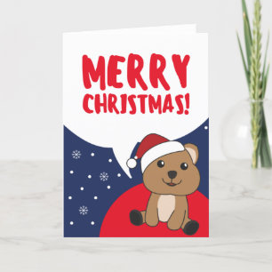 Quokka Weihnachtsschnee Wintertiere Quokkas Holid Feiertagskarte