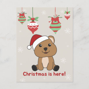 Quokka Weihnachtsschnee Wintertiere Quokkas Holid Feiertagspostkarte