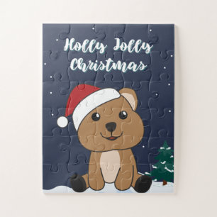 Quokka Weihnachtsschnee Wintertiere Quokkas Jigsa Puzzle