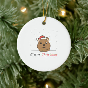 Quokka Weihnachtsschnee Wintertiere Quokkas Keramik Ornament