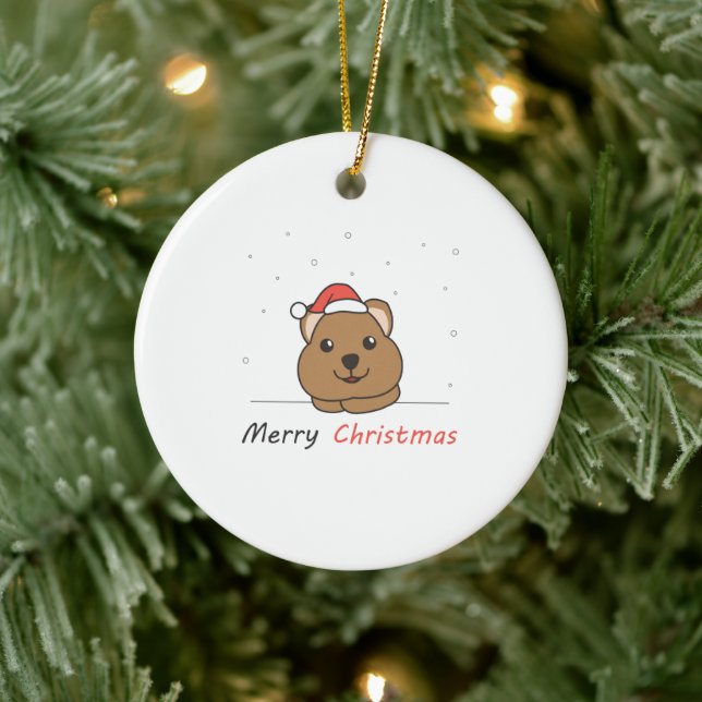 Quokka Weihnachtsschnee Wintertiere Quokkas Keramik Ornament (Baum)