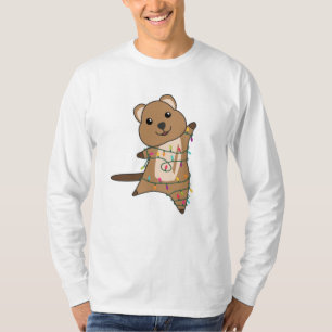 Quokka Weihnachtsschnee Wintertiere Quokkas T-Shirt