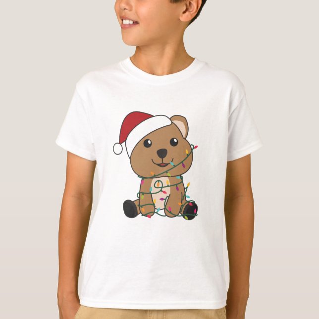 Quokka Weihnachtsschnee Wintertiere Quokkas T-Shirt (Vorderseite)