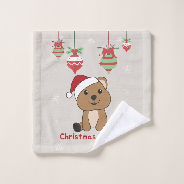 Quokka Weihnachtsschnee Wintertiere Quokkas Wash Waschlappen (Waschlappen)