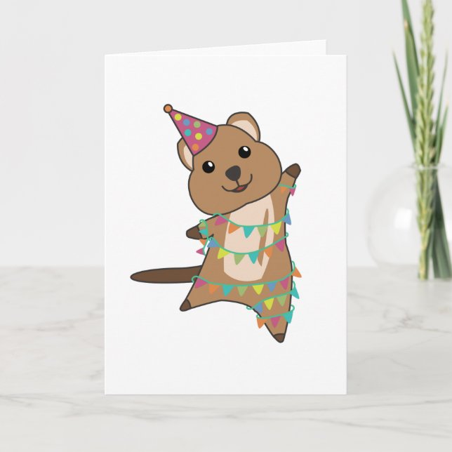 Quokka wünscht Ihnen viel Glück zum Geburtstag Karte (Vorderseite)