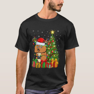Quokka Xmas Tree Lighting Weihnachtsmannmütze Quok T-Shirt