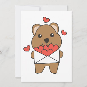 Quokka zum Valentinstag Süße Tiere Herz Feiertagskarte