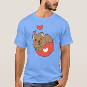 Quokka zum Valentinstag Süße Tiere mit Mädchen T-Shirt