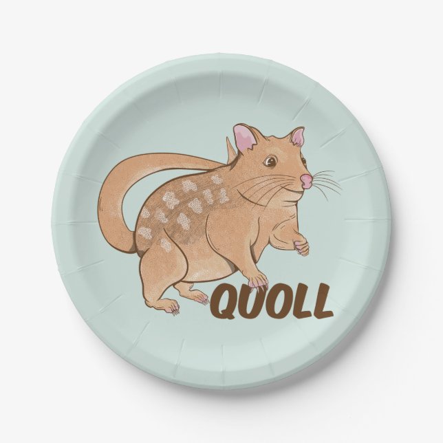Quoll Australian Marsupial Pappteller (Vorderseite)
