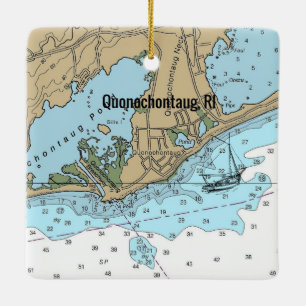 Quonochontaug Rhode Island Chart Keramikornament
