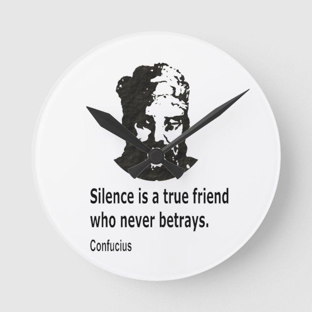Quote By Konfucius Runde Wanduhr (Vorderseite)