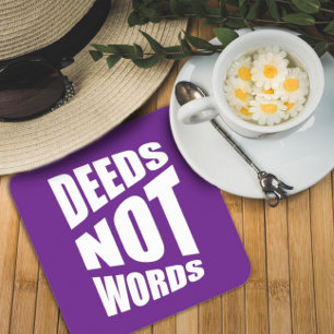 Quote Deed not words Square Paper Untersetzer