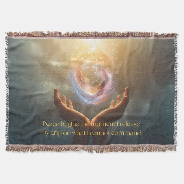 Quote of Finding Peace Blanket Decke (Vorderseite)