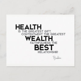 QUOTEN: Buddha: Gesundheit: bestes Geschenk Postkarte