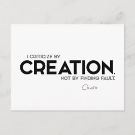 QUOTEN: Cicero: Kritik durch Schöpfung Postkarte