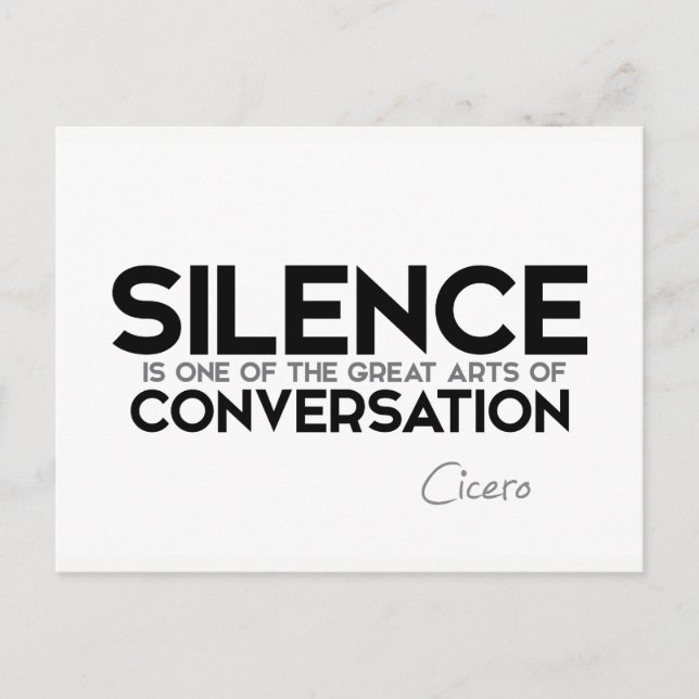 QUOTEN: Cicero: Stille, Konversation Postkarte (Vorderseite)