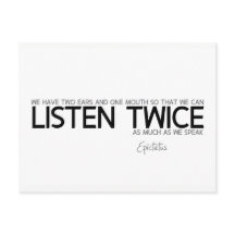 QUOTEN: Epictetus: zweimal hören