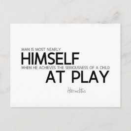QUOTEN: Heraclitus: Kind im Spiel Postkarte