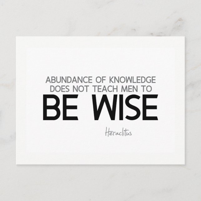 QUOTEN: Heraclitus: Sei weise Postkarte (Vorderseite)