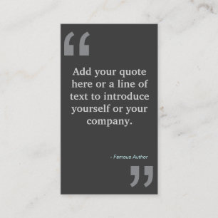 QUOTEN in GRAY Designer Business Card Visitenkarte