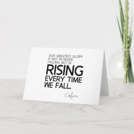 QUOTEN: Konfuzius: Jedes Mal steigen Karte