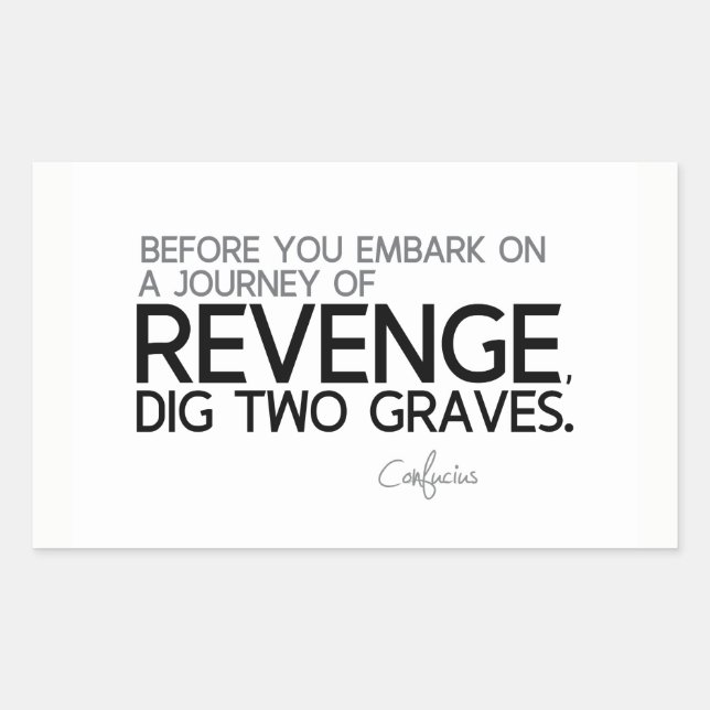 QUOTEN: Konfuzius: Reise der Rache Rechteckiger Aufkleber (Vorderseite)