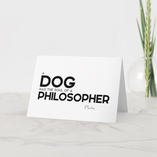 QUOTEN: Plato: Hund, Philosoph Karte (Vorderseite)