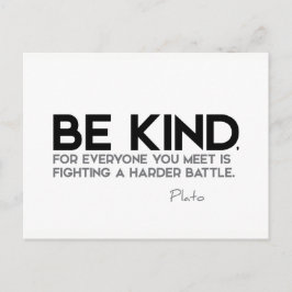 QUOTEN: Plato: Seien Sie freundlich Postkarte