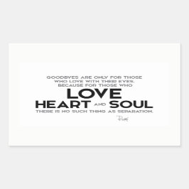 QUOTEN: Rumi: Goodbys, Trennung Rechteckiger Aufkleber