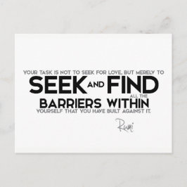 QUOTEN: Rumi: Hindernisse in sich selbst Postkarte