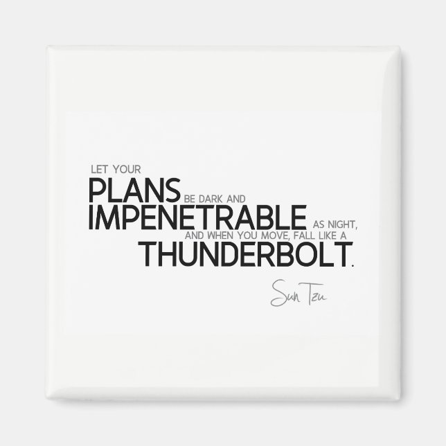 QUOTEN: Sun Tzu: Dunkel und undurchdringlich Magnet (Vorne)