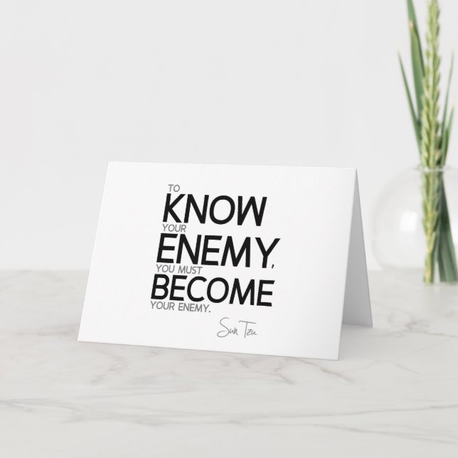 QUOTEN: Sun Tzu: Kenne deinen Feind Karte (Vorderseite)