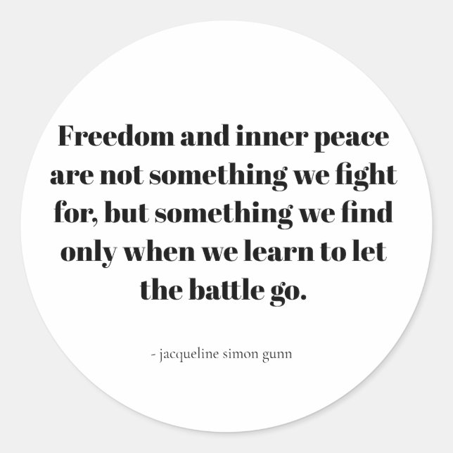 Quotes about inner peace runder aufkleber (Vorderseite)