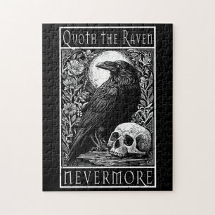 Quoth the Raven - Nevermore - Edgar Allan Poe art Puzzle