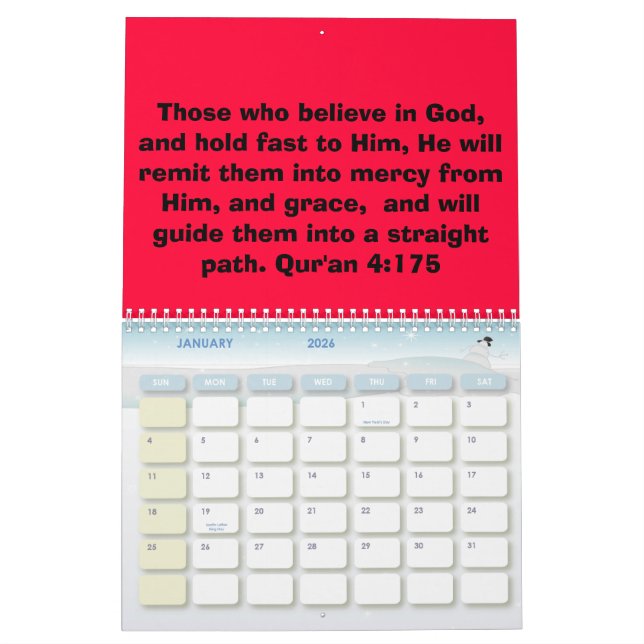 Qur'an zitiert Kalender (Jan 2026)