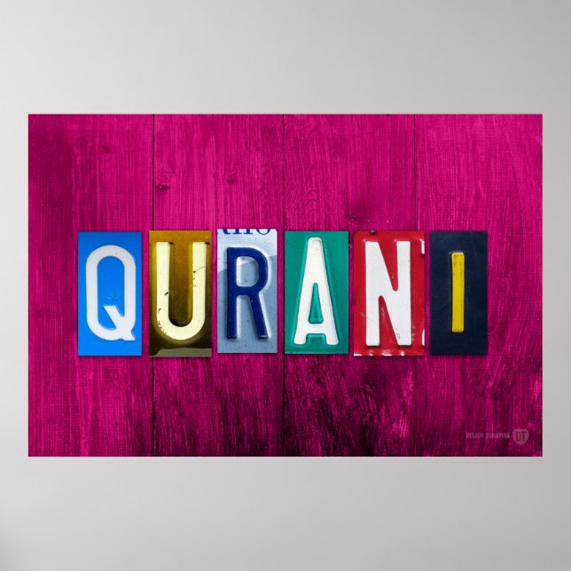 QURANI Lizenzschild Art Name Zeichen Poster (Vorne)