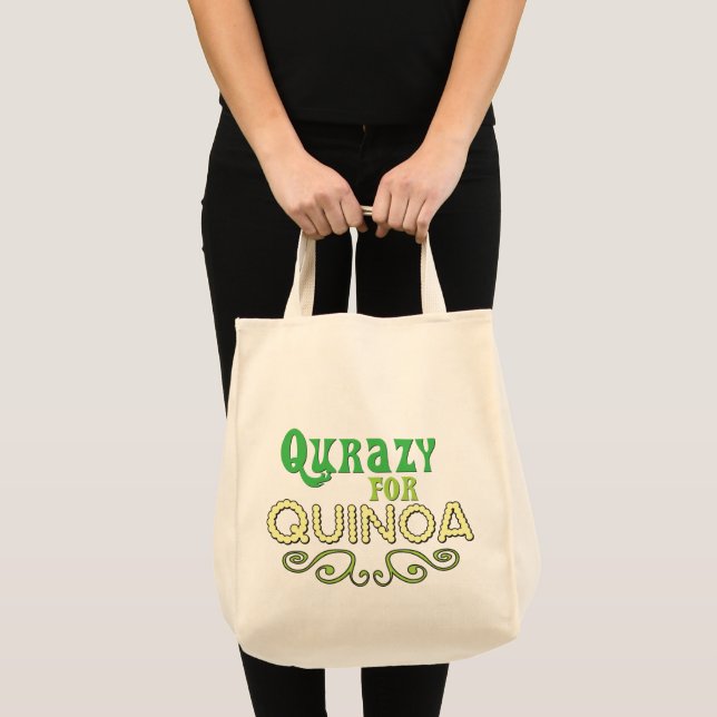 Qurazy for Quinoa © - Funny Quinoa Slogan Tote Bag Tragetasche (Vorderseite (Produkt))