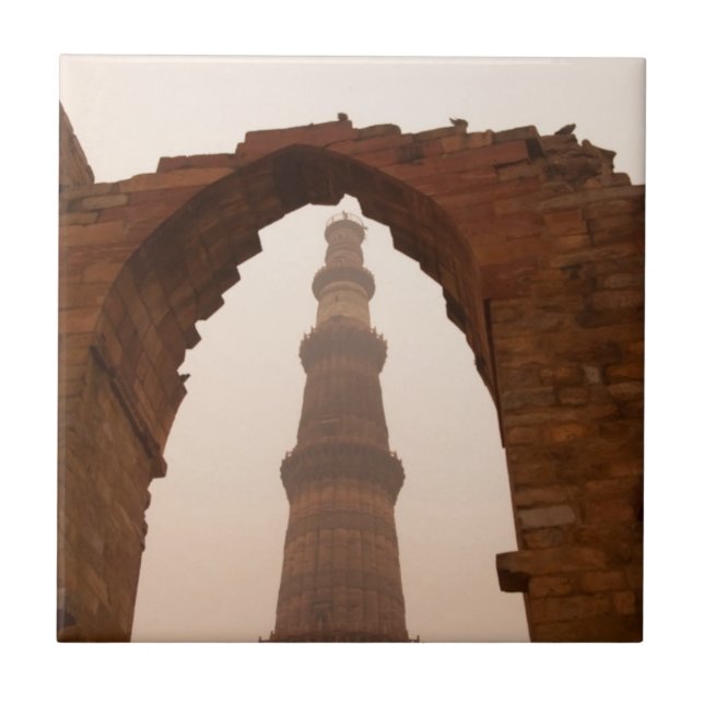 Qutub Minar in Delhi Fliese (Vorderseite)