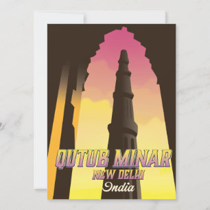 Qutub Minar New Delhi Indien Reiseplakat
