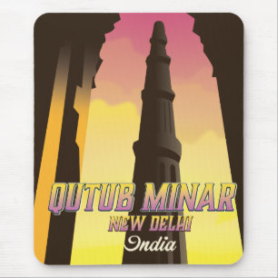 Qutub Minar New Delhi Indien Reiseplakat Mousepad