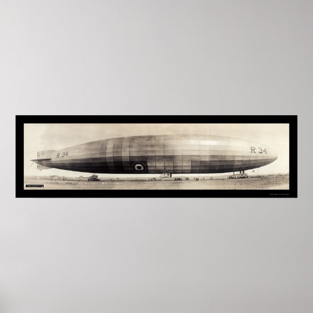 R34 Dirigible Blimp-Foto 1910 Poster (Vorne)