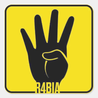R4BIA, free Egypt, Stop Killing Innocents Quadratischer Aufkleber