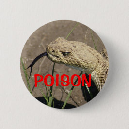 R8 Prairie Rattlesnake Head Shot Button
