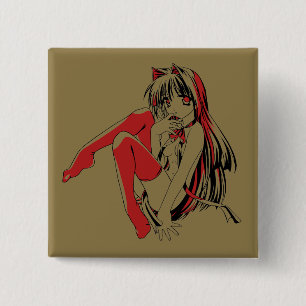 R&B Manga, Neko Catgirl Furry Loli Anime Button