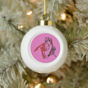R&B Manga, Neko Catgirl Furry Loli Anime Keramik Kugel-Ornament