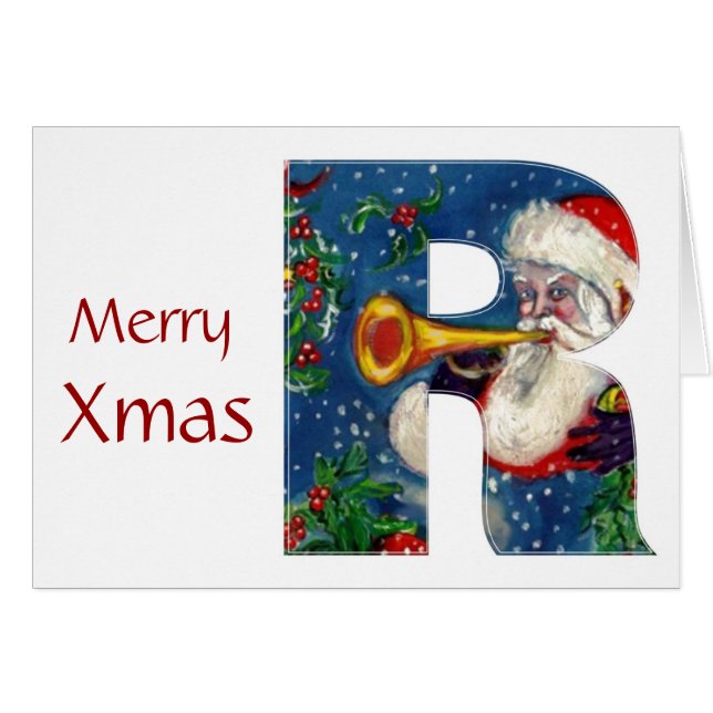 R BUCHSTABE / SANTA TROMPETER MONOGRAMM (Vorderseite (Horizontal))