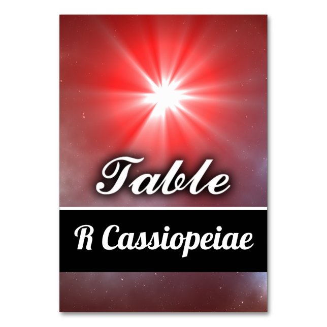 R Cassiopeiae Tischnummer (Vorderseite)