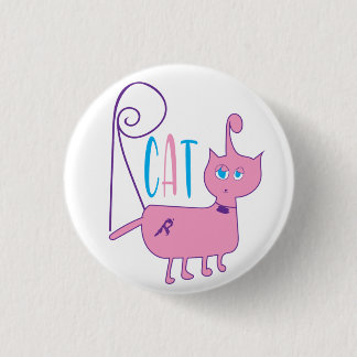 R Cat Classic Round Sticker Button